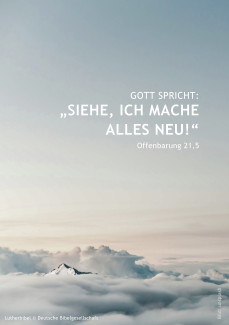 Text Jahreslosung über Wolkenmeer