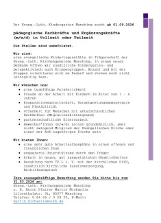 Stellenanzeige Kita Personal