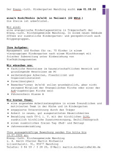 Stellenanzeige Kita Küche
